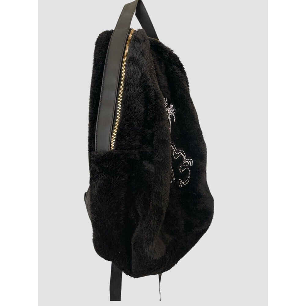 Melanie Martinez Portals Embroidered Fuzzy Backpack Adjustable Straps Gold Zip - Picture 3 of 6